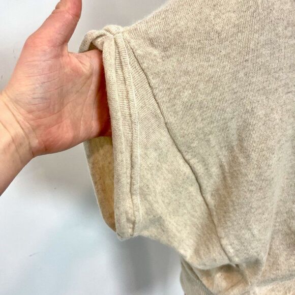 Love Stitch Beige Angora Wool Cashmere Oversized Hooded Top S Polo Top - Picture 4 of 7